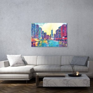 iCanvas Chicago River by Maja Wronska Canvas Print Wall Art - 1 of 3