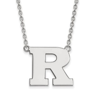 Black Bow Jewelry 10k White Gold Rutgers Scarlet Knights NCAA Necklace 18 Inch - 1 of 4