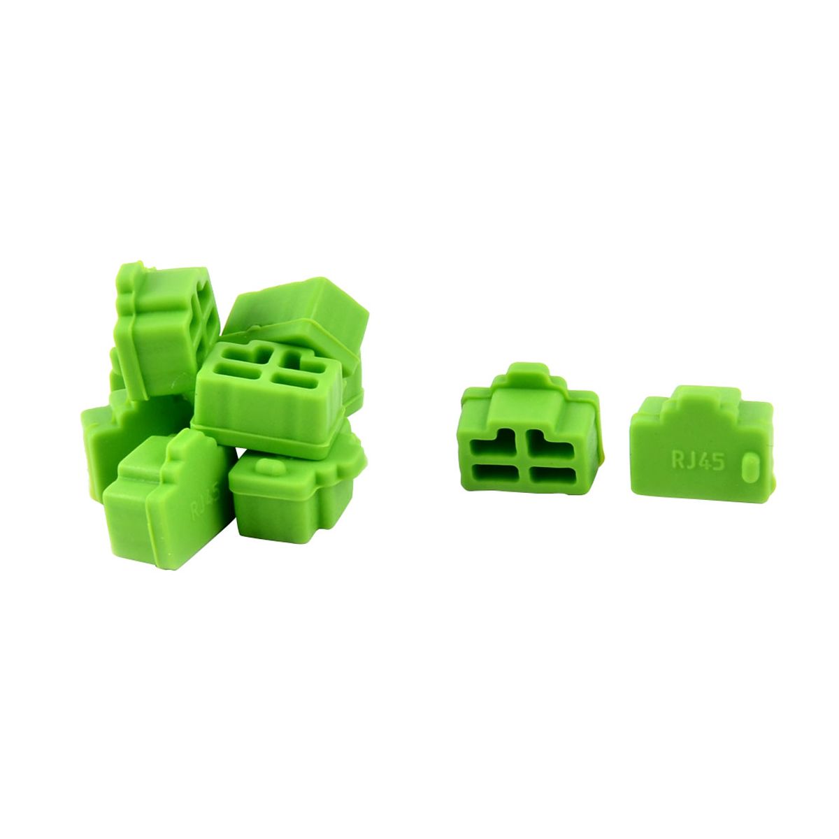 Unique Bargains Silicone Anti Dust Ethernet Port Quick Installation Cell Phone Combination Packs Green 10 Pcs