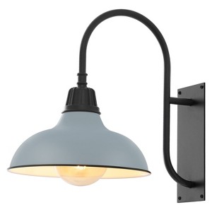 JONATHAN Y Stanley Farmhouse Industrial Indoor/Outdoor Iron LED Gooseneck Arm Outdoor Sconce - 1 of 4