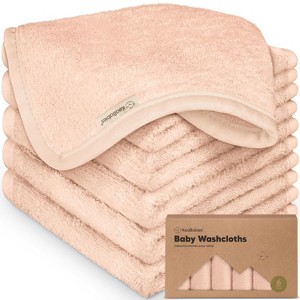 6-Pack Soft Baby Washcloths, Viscose from Bamboo - Kids, Newborn Bath Towels, Infant Shower, Toddler Reusable Face Towel,10x10 - 1 of 4