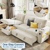 84 Inch Sleeper Sofa Couch, L-Shaped Sofa, Convertible Pull Out Sofa Bed with Storage, Charging Station, Led Lights, Modern Sectional Sofa - 4 of 4