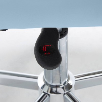 Ergonomic Sky Blue Faux Leather Low-Back Swivel Task Chair