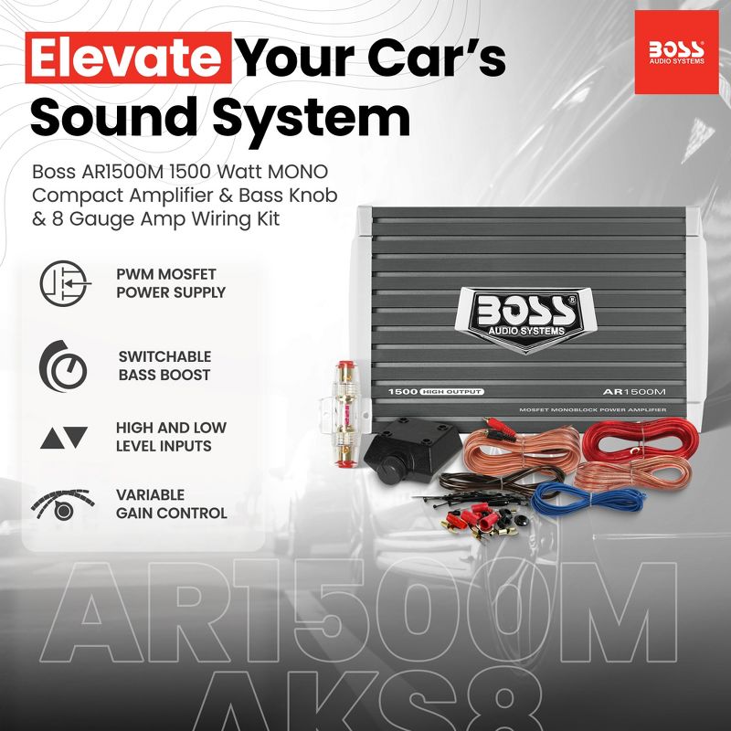 BOSS AUDIO CX122 12" 1400W Car Power Subwoofer Sub & Mono Amplifier & Amp Kit, 2 of 7