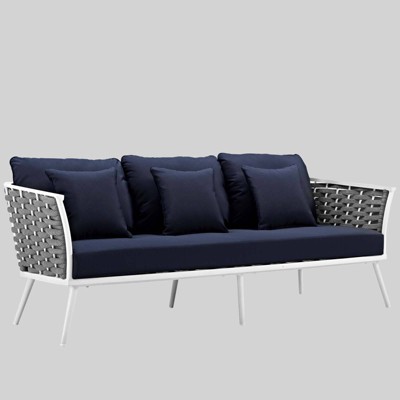 Stance Outdoor Aluminum Patio Sofa Navy - Modway