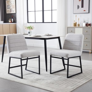 Mid Century Modern Leisure Dining Chairs Set of 2,Modern Kitchen Chair with Upholstered Seat Backrest, Metal Leg,Armless Leisure for Living Bedroom - 1 of 4