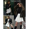 Women's Pleated Skater Skirt - High Waist Flared Mini with Ruffles for Casual Wear A-white A-white Medium - 4 of 4