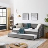 KTMBDW Twin/Full Daybed with Trundle, Upholstered Sofa Bed Frame with Wooden Slat Support for Living Room, Bedroom and Guest Room - 2 of 4