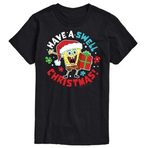 Men's - SpongeBob SquarePants - Have A Swell Christmas Short Sleeve Graphic T-Shirt - 1 of 4