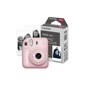 Fujifilm Instax Mini 12 Blossom Pink Bundle with 10 Monochrome Film Exposures - 1 of 4