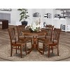 HomeStock 5-Piece Round Mahogany Finish Solid Wood Top Dining table with 4-Chairs - 2 of 4