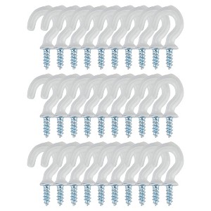 Unique Bargains Home Cup Ceiling Vinyl Coated Metal Coated Screw-in Hanger Hooks 30 Pcs - 1 of 3