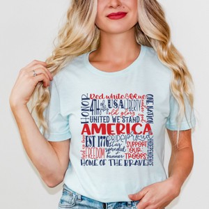 Simply Sage Market Women's America Words Colorful Short Sleeve Graphic Tee - 1 of 4