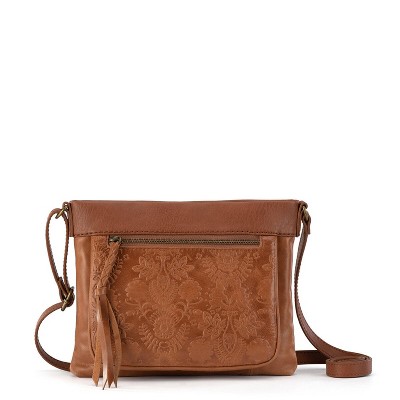 The Sak Women's Mini Crossbody Tobacco Floral Emboss