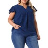 Agnes Orinda Women's Plus Size Summer V-neck Ruffle Short Sleeve Swiss Dot Flowy Blouses - 2 of 4