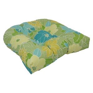 Blazing Needles, 19-inch U-Shaped Spun Polyester Outdoor Tufted Dining Chair Cushion - 1 of 2