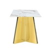 Maliang 63"x31.5x30" Marble-Patterned Slab Dining Table with Golden Stainless Steel Legs - 3 of 4