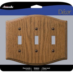 Amerelle Country Medium Brown 3 gang Oak Wood Toggle Wall Plate 1 pk - 1 of 1