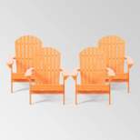 Hanlee 4pk Acacia Wood Folding Adirondack Chairs - Tangerine - Christopher Knight Home