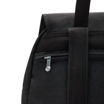 Black Nylon Women's Trapezoid Backpack with Silver Accents