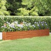 vidaXL Raised Flower Box - Corten Steel Garden Planter - Weathering Steel Decorative Outdoor Patio Planter - 126"x15.7"x17.7" - Rusty Brown Shade - 2 of 4