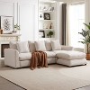 102.2" Modular L-Shaped Sleeper Sectional with Ottoman, 3 Cushions & 3 Pillows (Grey) - 4 of 4
