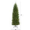 7ft. Slim Green Pine Artificial Christmas Tree with 300 Clear LED Lights – Classic Slim Fit Holiday X-Mas Tree - 2 of 4
