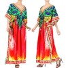 HAPPY BAY Women's House Daily Routine Evening Wear Loungewear Cover Up Slit Dress Long Home Wear Maxi Dresses Caftans for Women 2X-3X Multi,Abstract - 3 of 4