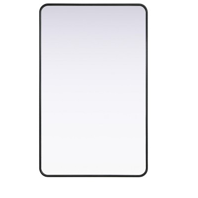 Elegant Lighting Contour Metal Rectangle Mirror 30x48 in Black
