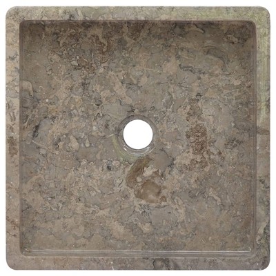 Gray Marble Square Vanity Sink 15.7 in.