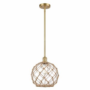 Farmhouse Rope - 1 Light Stem Hung Mini Pendant In Industrial Style-13 Inches Tall and 10 Inches Wide - 1 of 1