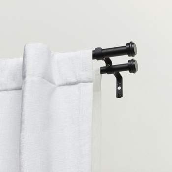 Exclusive Home Topper Double Curtain Rod and Finial Set