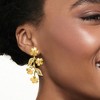 Ross-Simons 0.10 ct. t.w. Diamond Flower Vine Drop Earrings in 18kt Gold Over Sterling - 2 of 4