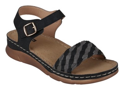 GC Shoes Millis Woven Comfort Slingback Flat Sandals