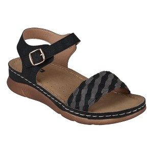 GC Shoes Millis Woven Comfort Slingback Flat Sandals - 1 of 4