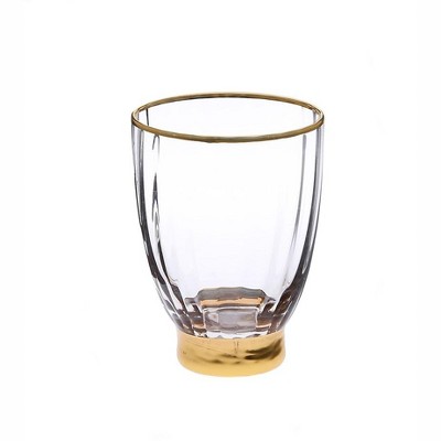 Classic Touch Set Of 6 Water Glasses With Simple Gold Design : Target