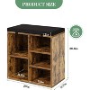 Shoe Bench with Cushion and Cubbies, Entryway Storage Bench with Adjustable Shelves, Multifunctional Shoe Rack Organizer - 3 of 4
