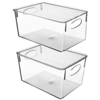 Sorbus Storage Bins For Pantry With Dividers & Lids (2 Pack) : Target