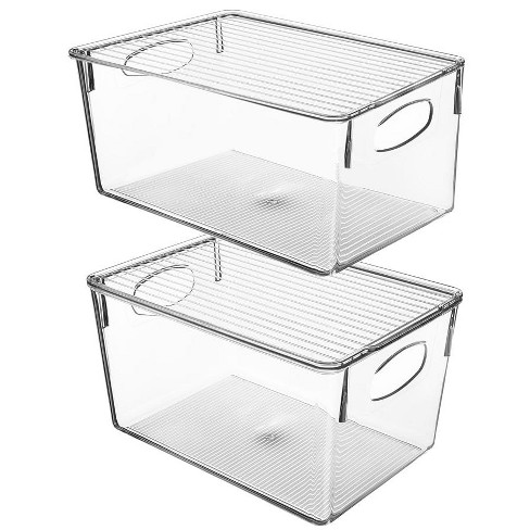 Sorbus Clear Storage Bins With Handles (small, 2-pack) : Target