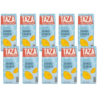 Taza Chocolate Organic Orange Crunch Bar - Case of 10/2.5 oz