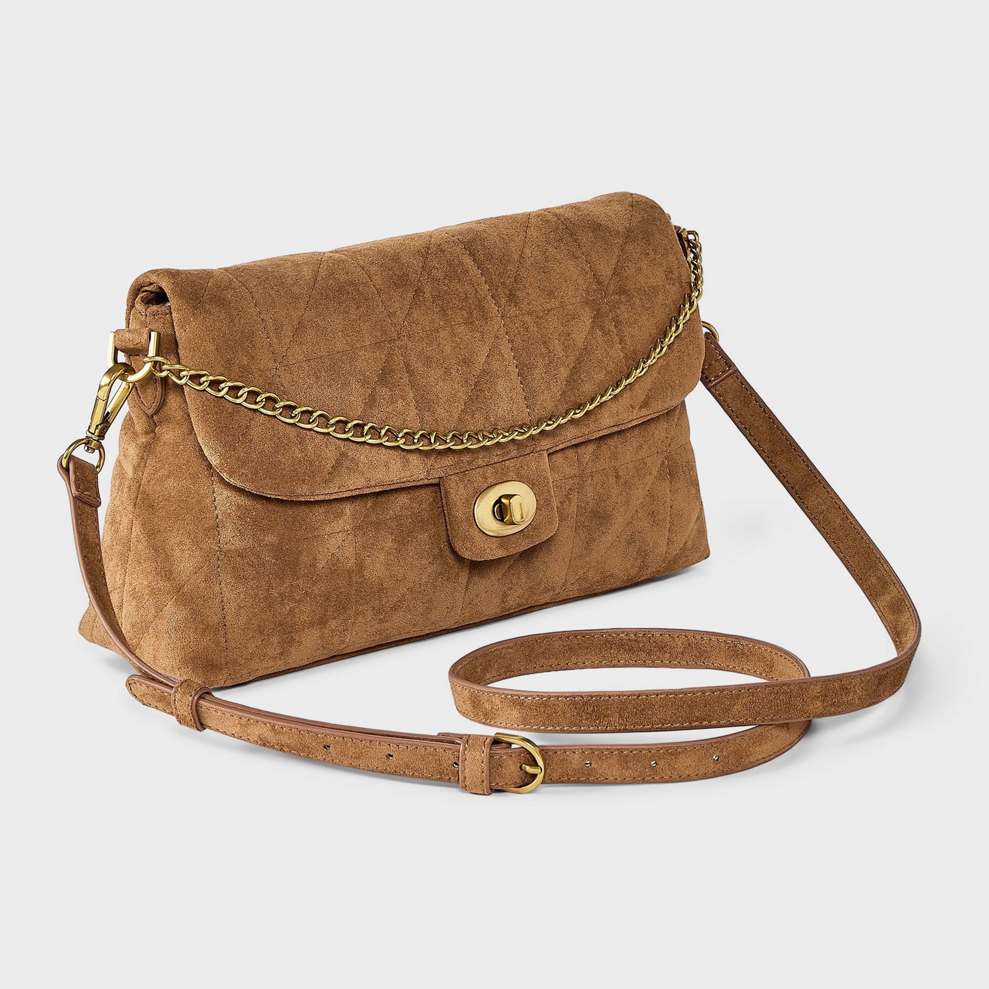 Сумка A New Day Quilted Turn Lock & Chain Crossbody, цвет: Коричневый — фото 3
