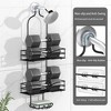 Aoibox 3-Tier Shower Caddy Organizer with Soap Holder & 6 Hooks for Towels, Sponge, Fits Standard Shower Head, Black - 4 of 4