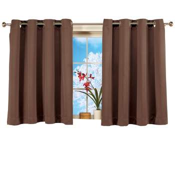 Collections Etc Short Blackout Window Curtain Panel with Easy Open-Close, Single Panel