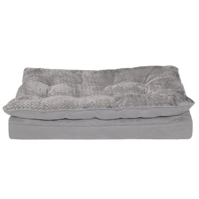Titanium Gray Medium Faux Mink Fur Orthopedic Dog Bed