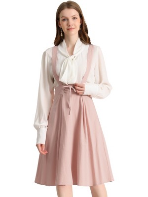 INSPIRE CHIC Women's High Waist Overall Corset Skater Suspender Dresses
