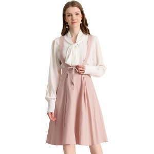 INSPIRE CHIC Women's High Waist Overall Corset Skater Suspender Dresses - 1 of 4
