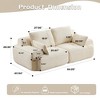 TIRAMISUBEST Cream-Style Memory Foam No Leg Floor Sofa, Corduroy Upholstered Loveseat Couch with 2 Pillows - 2 of 4