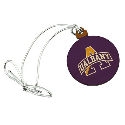 University at Albany Primary Logo Mini Small Tiny Wood Christmas Tree Holiday Ornament