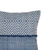 18x18 Outdoor Geometric Filled Throw Pillow Blue by Foreside Home & Garden - 3 of 4