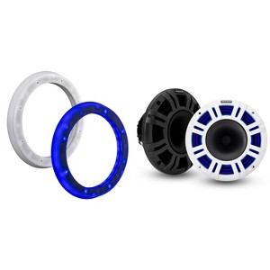 Kicker 48KMXL84 8" LED Horn-Loaded Marine Speakers & 51KLSR88 - 8.8-Inch to 8-Inch LED Adapter Rings Bundle - 1 of 4